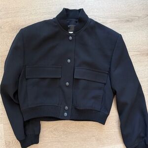 Zara Black Bomber Jacket with Gold Accents